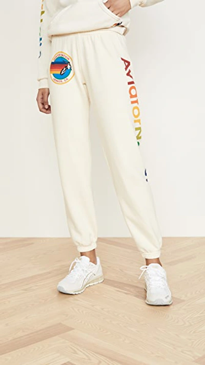 Aviator Nation Sweatpants In Vintage White