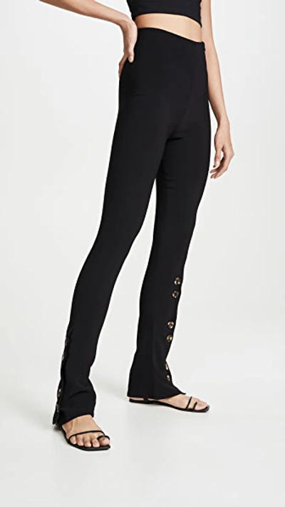 A.w.a.k.e. High-waisted Side Button Skinny Trousers In Black