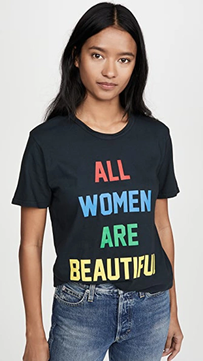 Rxmance All Women Are Beautiful Tee In Washed Black