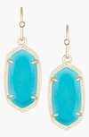 Kendra Scott Dani Stone Drop Earrings In Turquoise/ Gold