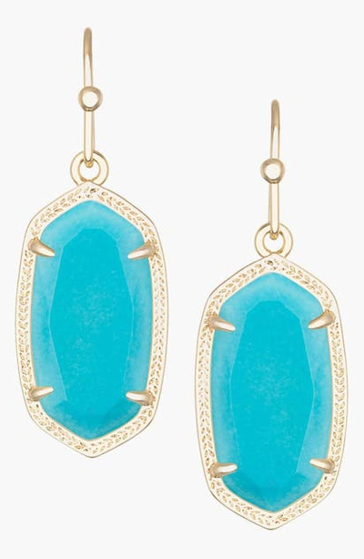 Kendra Scott Dani Stone Drop Earrings In Turquoise/ Gold