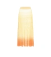 Jacquemus Helado Gradient Rib-knitted Midi Skirt In Yellow