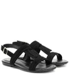 Tod's Low Heel Slingback Sandals In Black