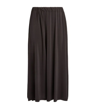Issey Miyake Wide-leg Hem-slit Jersey Trousers In Dark Grey