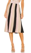 CENTRAL PARK WEST CENTRAL PARK WEST EMILIA 长款半身裙 – 胭脂红拼接,CENT-WQ14