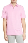 Peter Millar Sean Stretch Jersey Polo In Pink Rose