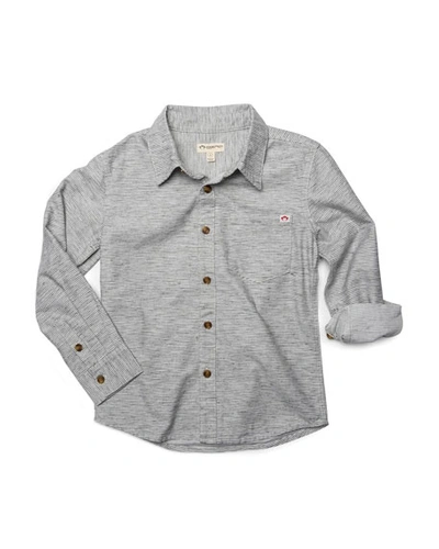 Appaman Kids' Remy Striped Collared Shirt In Gray