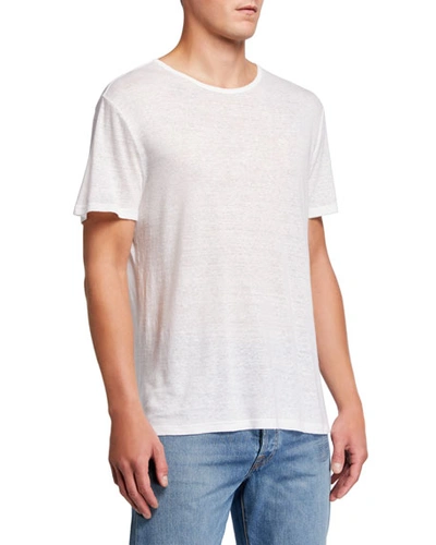 Derek Rose Men's Jordan Lightweight Linen T-shirt In White