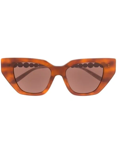 Gucci Cat-eye Crystal-embellished Sunglasses In Brown