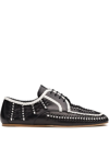 PRADA TWO-TONE WOVEN LACE-UP SHOES
