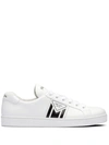 PRADA PRINTED LOGO CALF LEATHER SNEAKERS