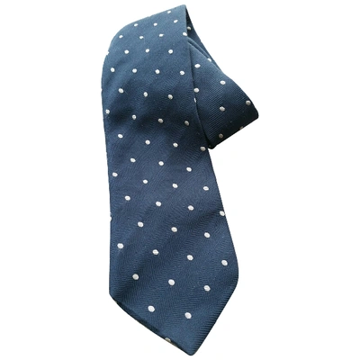 Pre-owned Giorgio Armani Silk Tie In Navy