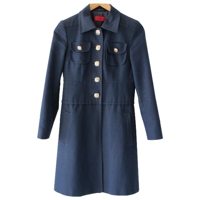 Pre-owned Hugo Boss Coat In Navy