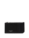 SAINT LAURENT FRAGMENTS LOGO EMBOSSED CARDHOLDER