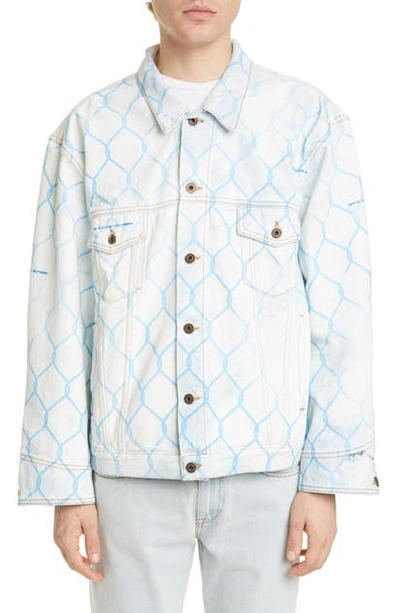 Off-white Fence Denim Jacket In Blue