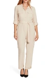 VINCE CAMUTO ROLL TAB RUMPLED TWILL CARGO JUMPSUIT,9120909