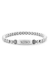 Lagos Sterling Silver Signature Caviar Xoxo Station Bracelet In Silver