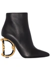 Dolce & Gabbana Baroque Dg 105mm Ankle Boots In Black