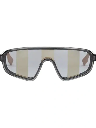 Fendi Botanical Shield Sunglasses In Grey