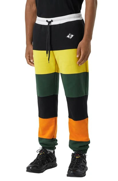 Burberry Lyford Colourblock Jersey Track Trousers In Canary Yellow