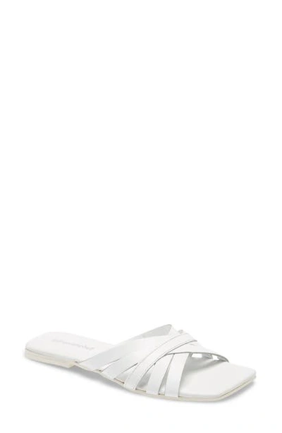 Jeffrey Campbell Amarra Slide Sandal In White Leather