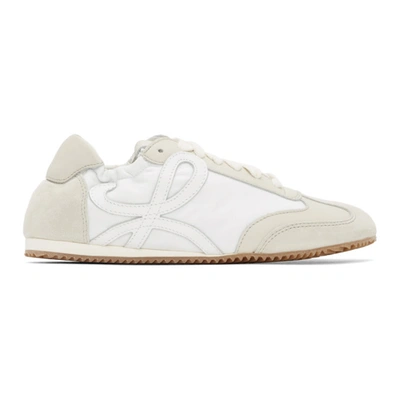 Loewe Ballet Runner Leather And Suede Trainers In White