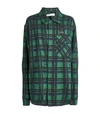 OFF-WHITE OVERSIZED FLANNEL CHECK SHIRT,15132154