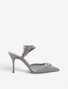 Manolo Blahnik Lurum Jewel Leaf Mule In Silver (silver)
