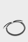 MONICA VINADER STERLING SILVER AND BLACK RIO FRIENDSHIP BRACELET,SS-BM-RIOS-BLA