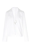 Rosie Assoulin Gwyneth Open Poplin Blouse In White