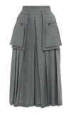 MAX MARA MARMO PLEATED WOOL-BLEND CULOTTES,784270