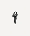 Maria Tash 18ct 6.5mm Triple Spike Diamond Eternity Single Hoop Earring In Gold And Black