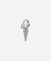 Maria Tash 18ct 6.5mm Triple Spike Diamond Eternity Single Hoop Earring In White Gold