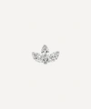 Maria Tash 18ct 4mm Diamond Engraved Lotus Single Threaded Stud Earring In White Gold