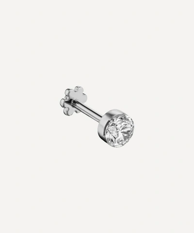 Maria Tash 18ct 2.5mm Invisible Set Diamond Single Threaded Stud Earring In White Gold