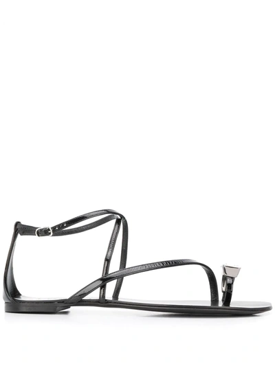 Casadei Crystal-embellished Sandals In Black