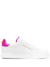 DOLCE & GABBANA PORTOFINO LOGO-TAG LEATHER SNEAKERS