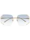 GUCCI RIMLESS SQUARE-FRAME SUNGLASSES