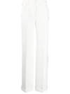 Off-white Contrasting Trim Tailored Trousers In White