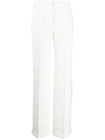 Off-white Contrasting Trim Tailored Trousers In Neutrals