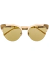 GUCCI BAMBOO-EFFECT OVAL-FRAME SUNGLASSES