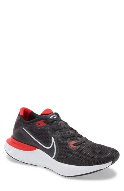 Nike Renew Run Running Shoe In Black/ White/ University Red