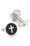 CUFFLINKS, INC ONYX CROSS CUFF LINKS,OB-CRONX-STL