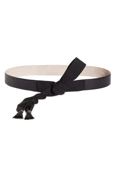 Brunello Cucinelli Tie Leather Belt In Black