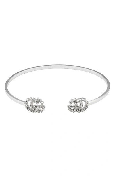 Gucci Gg Running Bracelet In White Gold And Diamonds In Silver-tone