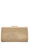 Nina Crystal Frame Clutch In Light Blue