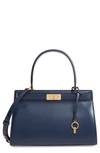 Tory Burch Small Lee Radziwill Leather Bag In Royal Navy