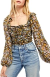 FREE PEOPLE MABEL PRINT BLOUSE,OB1085105