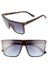 Quay Night Fall 52mm Gradient Flat Top Sunglasses In Tortoise/ Navy