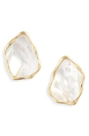 ARGENTO VIVO ARGENTO VIVO LARGE MOTHER-OF-PEARL STUD EARRINGS,125945GMOP